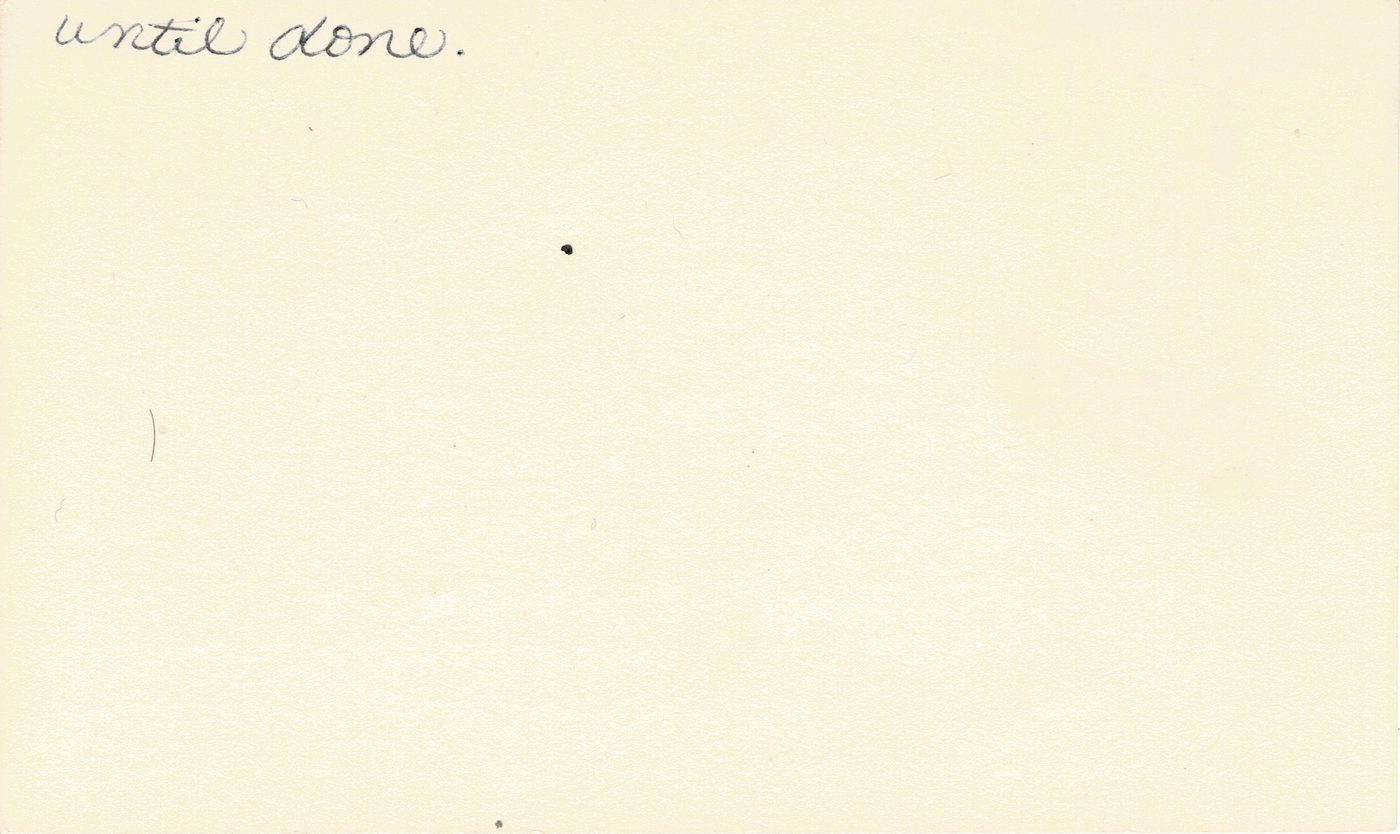 Handwritten recipe card for Sugar Cookies, back side